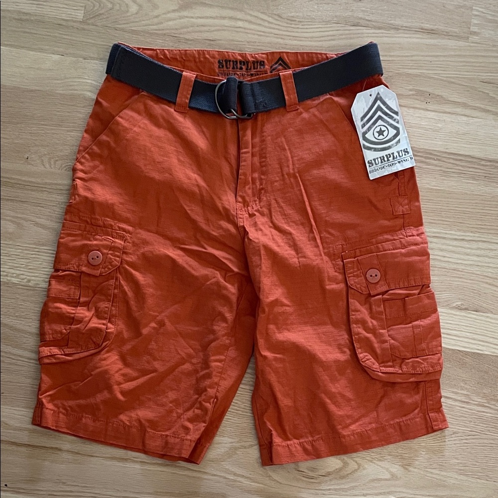 Surplus Men's Orange Cargo Shorts
